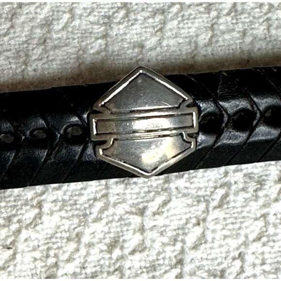 Harley-Davidson Leather Braided Belt Metal Accents Women Distressed Buckle USA - Picture 3 of 14